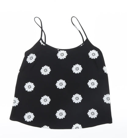 Womens UK Size 8 Papaya Black Camisole Blouse