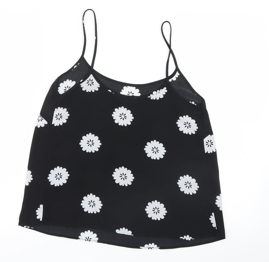 Womens UK Size 8 Papaya Black Camisole Blouse