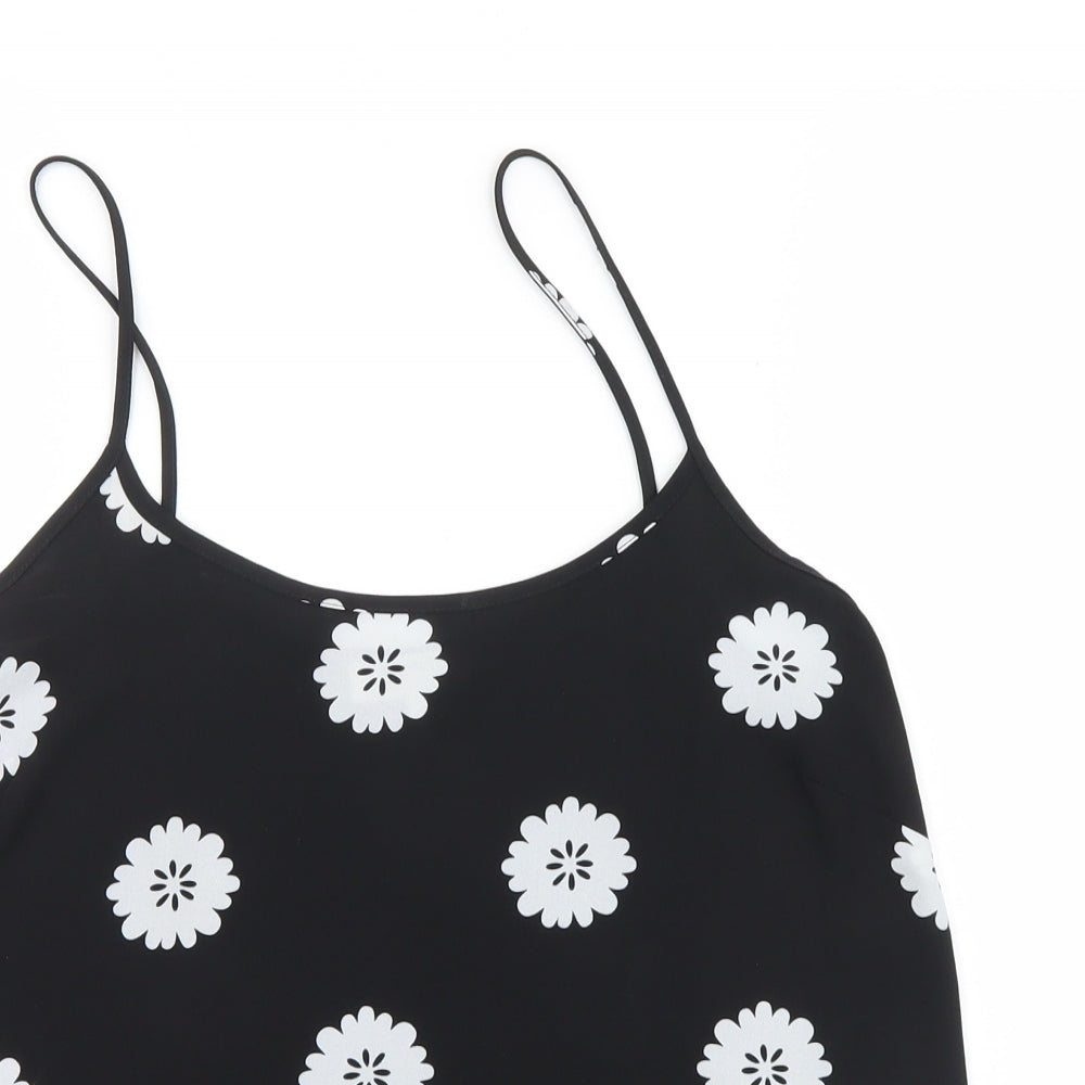 Womens UK Size 8 Papaya Black Camisole Blouse