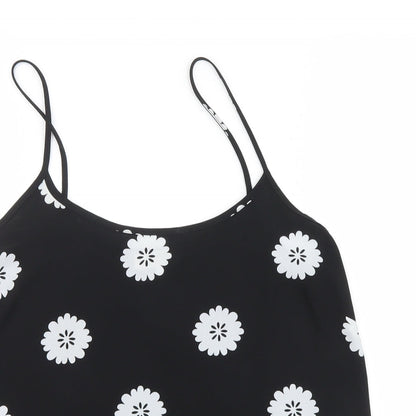 Womens UK Size 8 Papaya Black Camisole Blouse