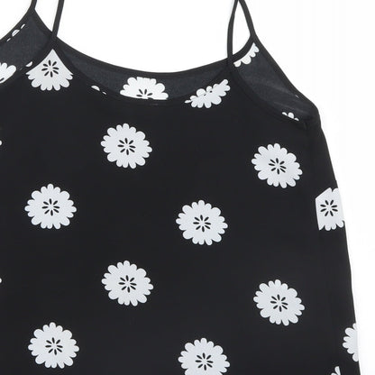 Womens UK Size 8 Papaya Black Camisole Blouse