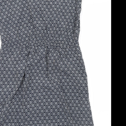 Papaya Womens Blue Geometric  Shirt Dress  Size 14  - Lace detail
