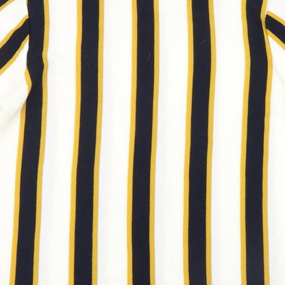 Primark Mens White Striped Knit Pullover Jumper Size M