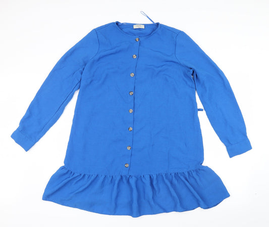 Womens UK Size 12 Papaya Blue Basic Blouse