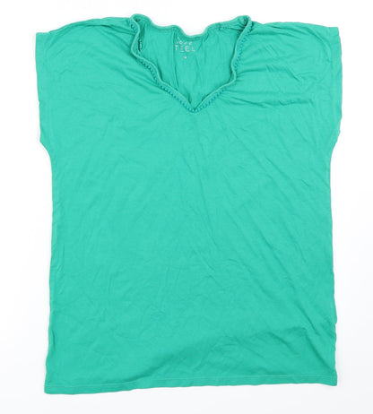 Womens UK Size 16 Preworn Green Basic T-Shirt