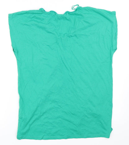 Womens UK Size 16 Preworn Green Basic T-Shirt