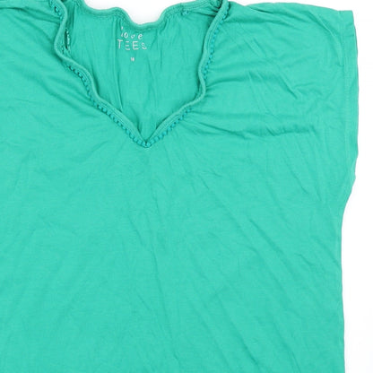 Womens UK Size 16 Preworn Green Basic T-Shirt