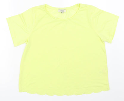 Womens UK Size 12 Papaya Yellow Basic T-Shirt