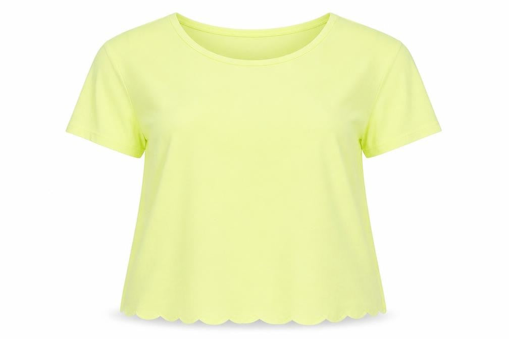Womens UK Size 12 Papaya Yellow Basic T-Shirt