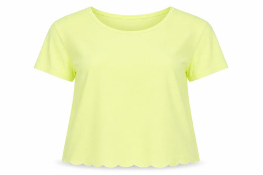 Womens UK Size 12 Papaya Yellow Basic T-Shirt