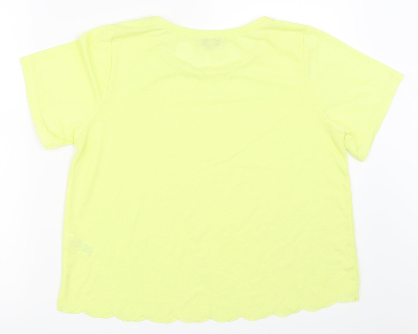 Womens UK Size 12 Papaya Yellow Basic T-Shirt