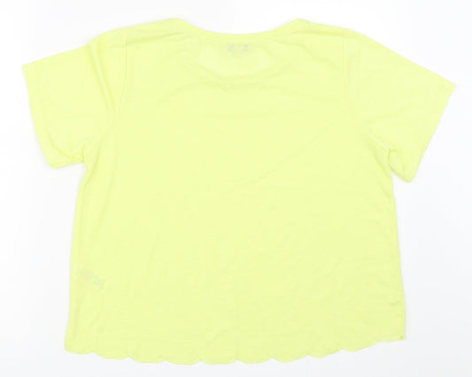 Womens UK Size 12 Papaya Yellow Basic T-Shirt