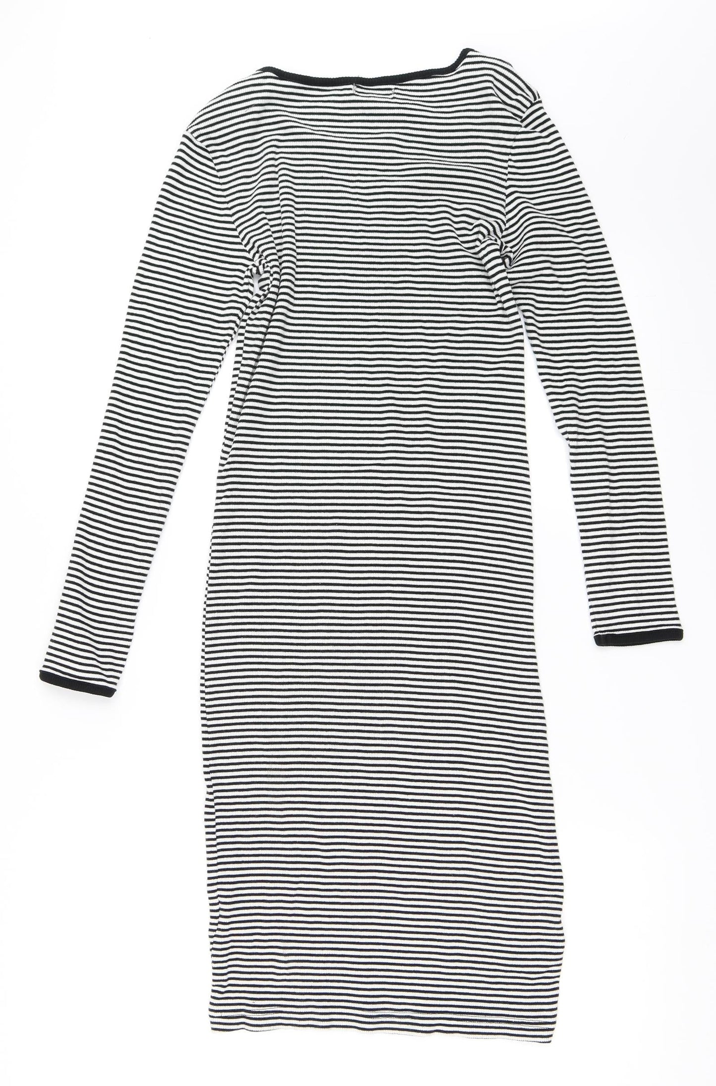 Brave Soul Womens White Striped  Bodycon  Size S