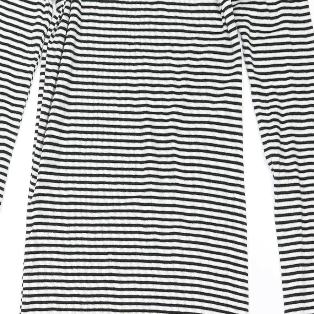 Brave Soul Womens White Striped  Bodycon  Size S
