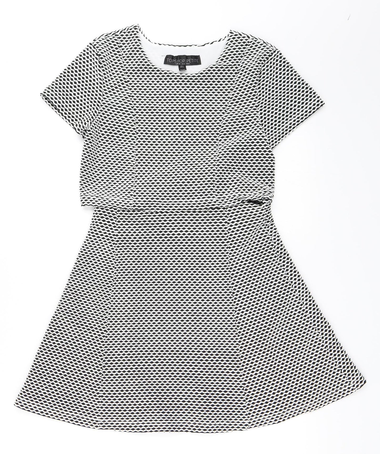 Topshop Womens White   Skater Dress  Size 8