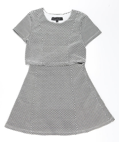 Topshop Womens White   Skater Dress  Size 8