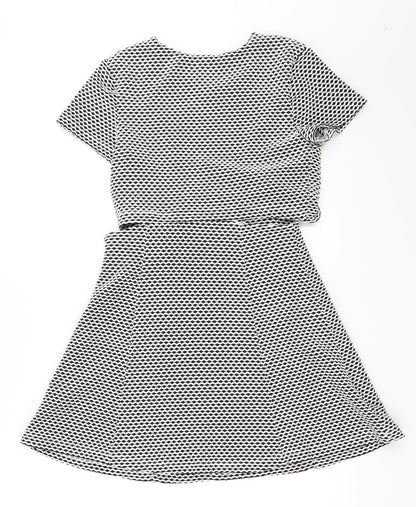 Topshop Womens White   Skater Dress  Size 8
