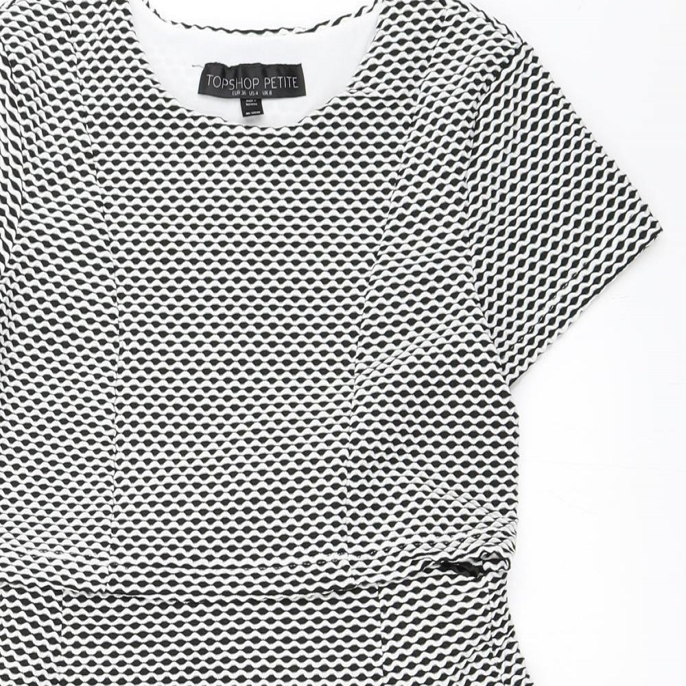 Topshop Womens White   Skater Dress  Size 8