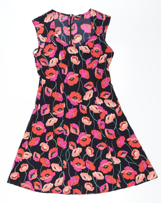 F&F Womens Black Floral  Shift  Size 6