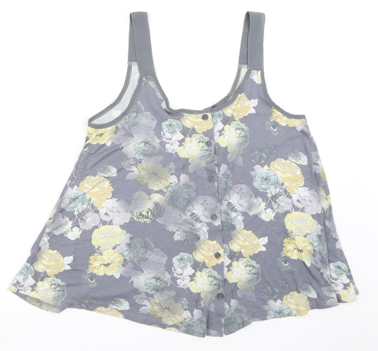 NEXT Womens Grey Floral  Basic Tank Size 12