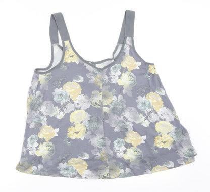 NEXT Womens Grey Floral  Basic Tank Size 12