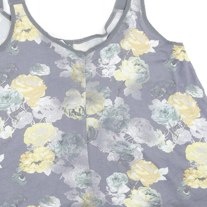 NEXT Womens Grey Floral  Basic Tank Size 12