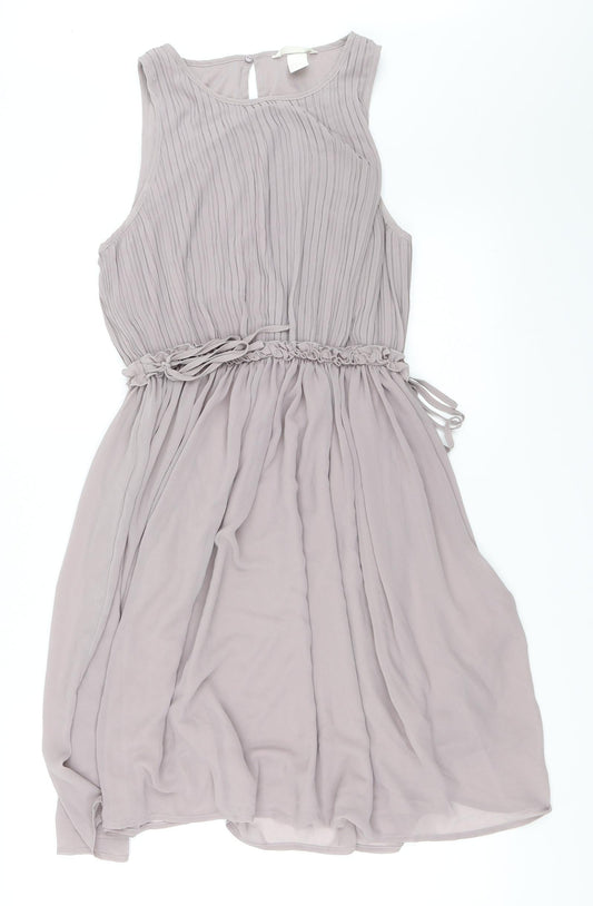 H&M Womens Grey   Skater Dress  Size 40