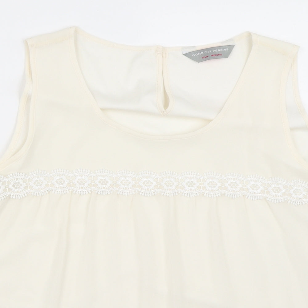 Womens UK Size 12 Dorothy Perkins Ivory Basic Blouse