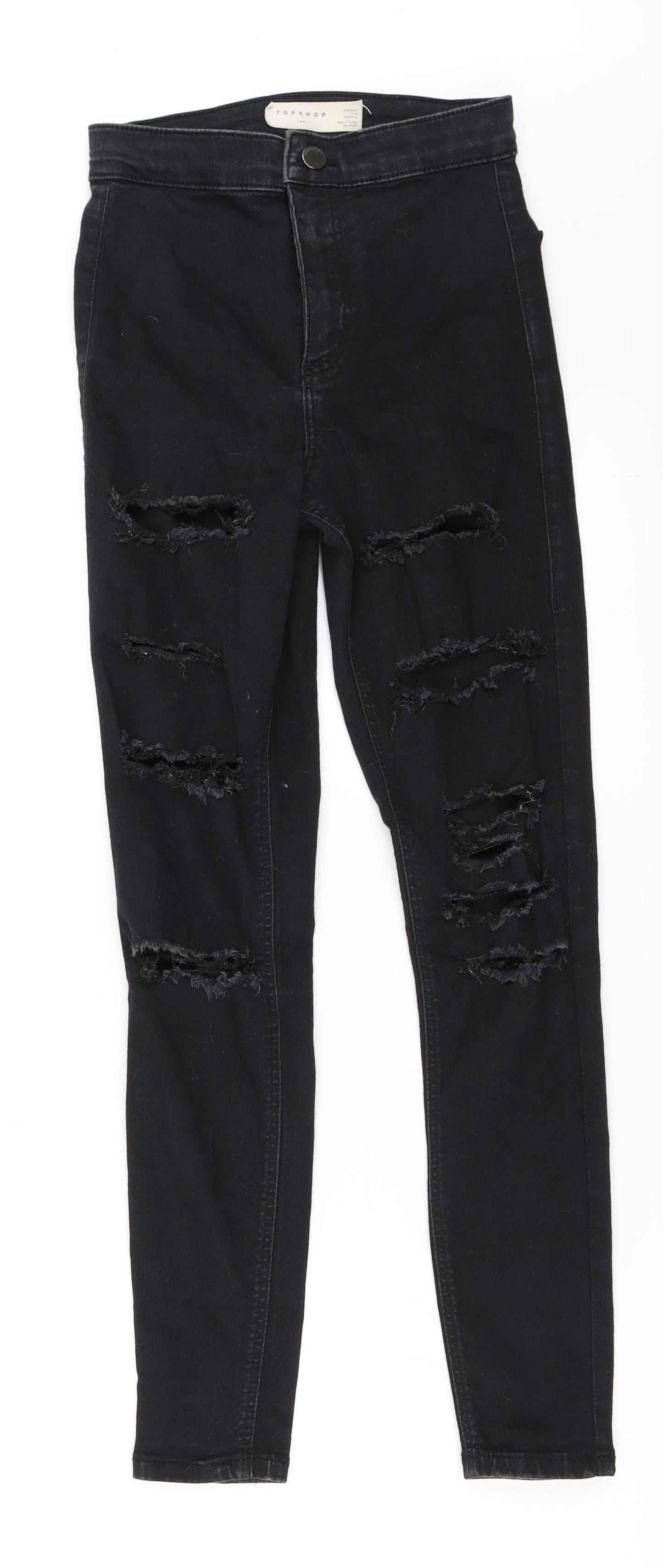 Topshop Womens Black  Denim Skinny Jeans Size 25 in L30 in