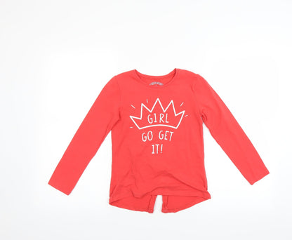 Matalan Girls Red   Basic T-Shirt Size 8 Years