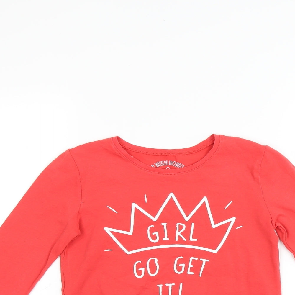 Matalan Girls Red   Basic T-Shirt Size 8 Years