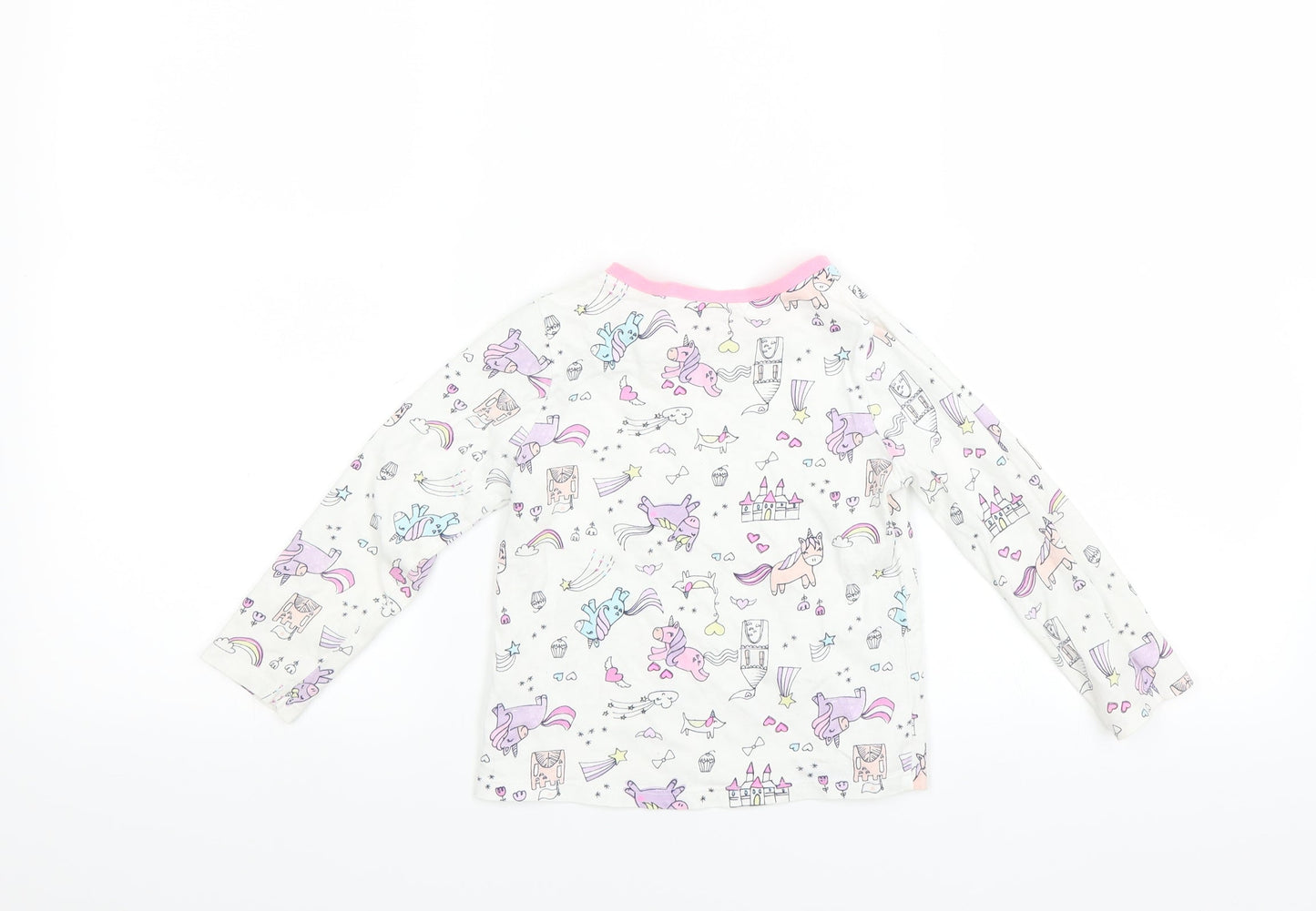 George Girls White   Basic T-Shirt Size 2-3 Years  - UNICORN