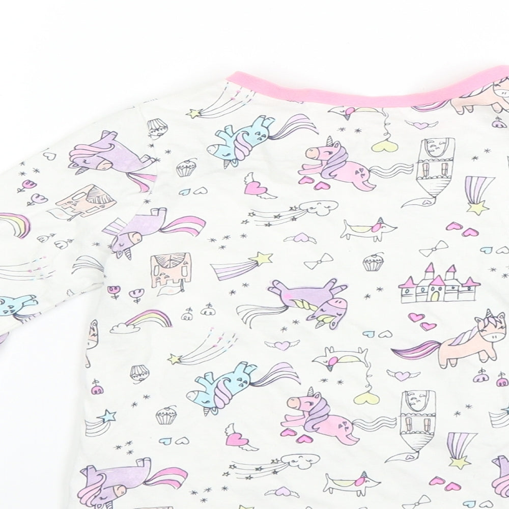 George Girls White   Basic T-Shirt Size 2-3 Years  - UNICORN
