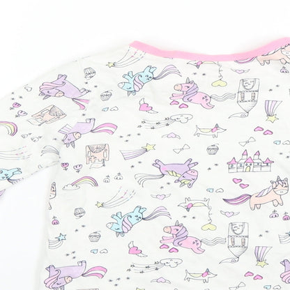 George Girls White   Basic T-Shirt Size 2-3 Years  - UNICORN
