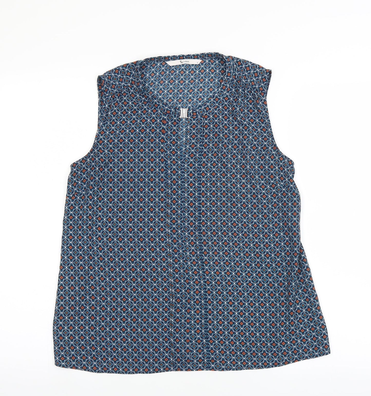 Womens UK Size 8 Sainsburys Blue Basic Blouse