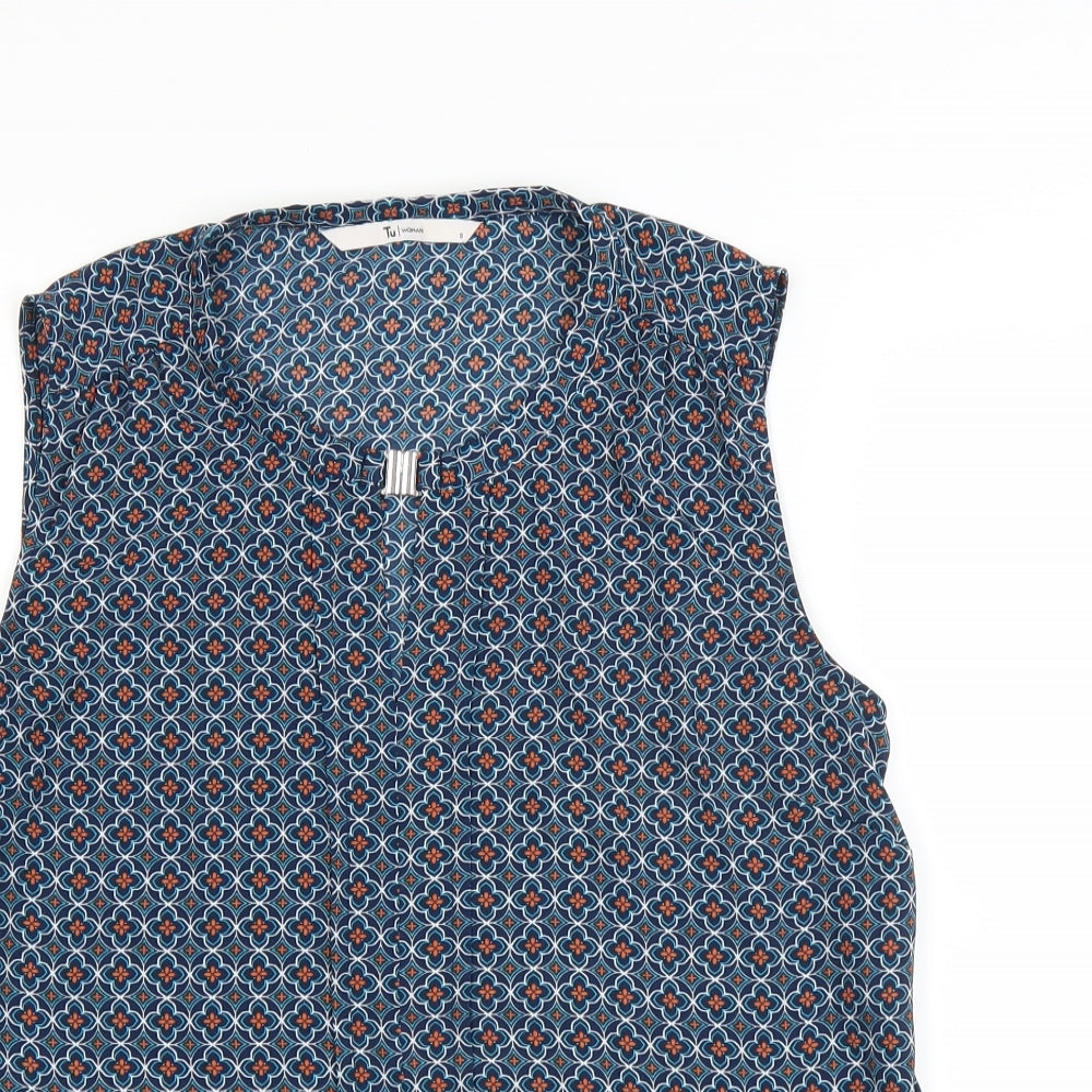 Womens UK Size 8 Sainsburys Blue Basic Blouse