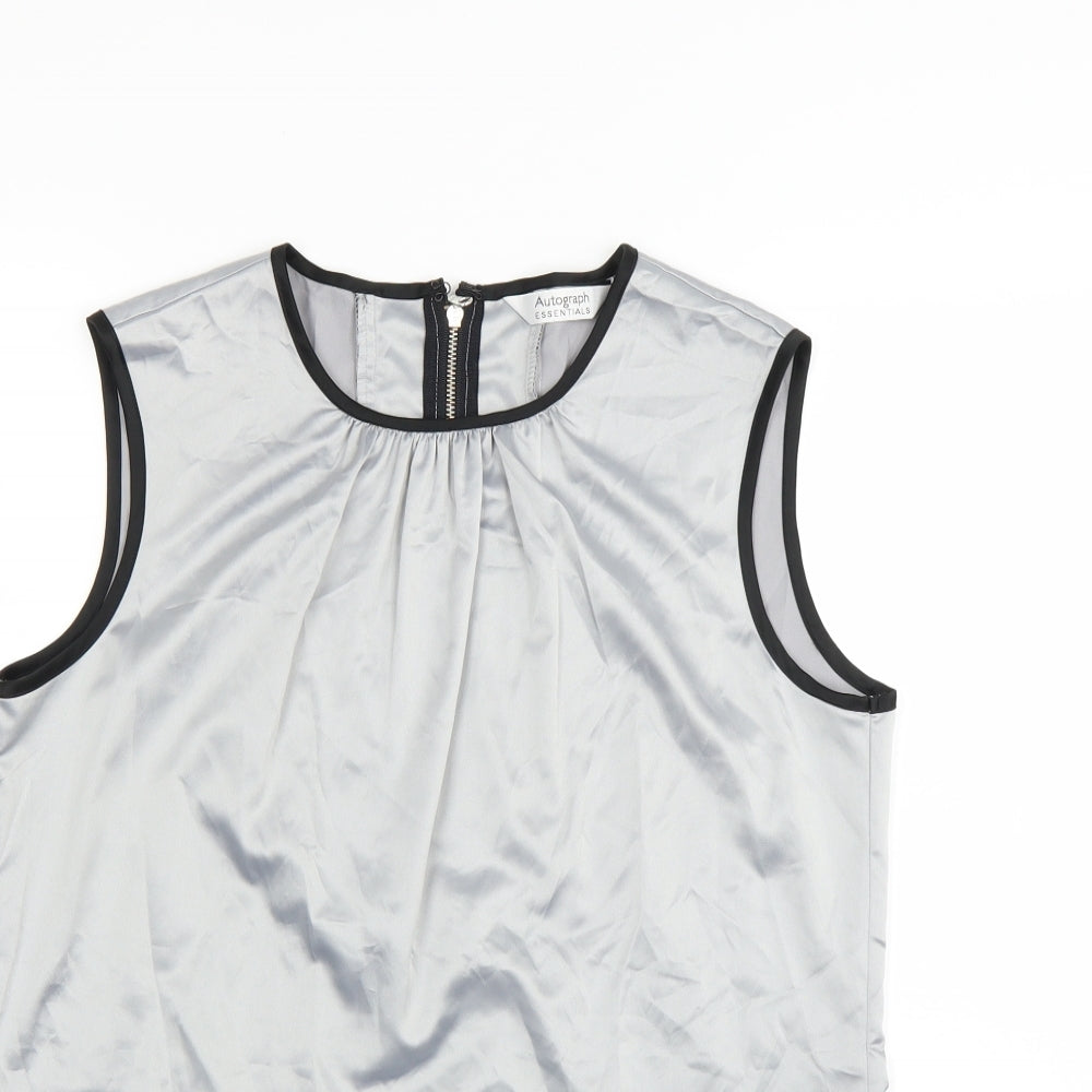 Womens UK Size 12 Marks and Spencer Silver Basic Blouse