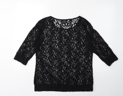 Womens UK Size 10 NEXT Black Basic T-Shirt