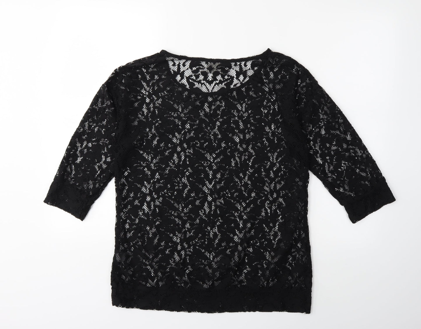 Womens UK Size 10 NEXT Black Basic T-Shirt
