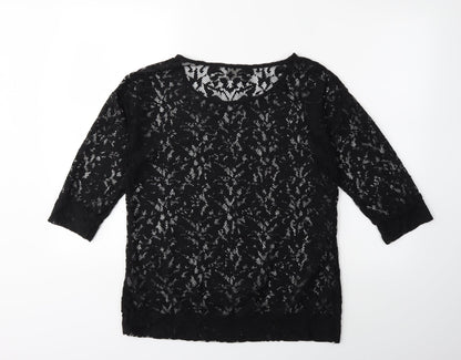Womens UK Size 10 NEXT Black Basic T-Shirt