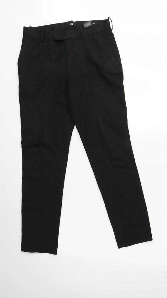 Womens UK Size 30 in H&M Regular Fit  Black Trousers