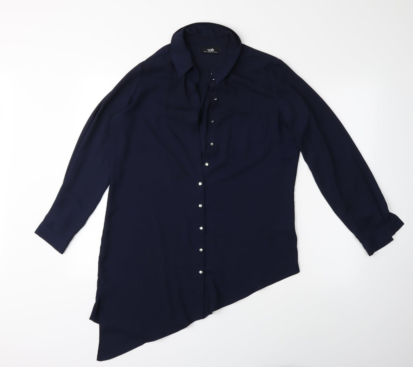 Womens UK Size S Wallis Blue Basic Blouse