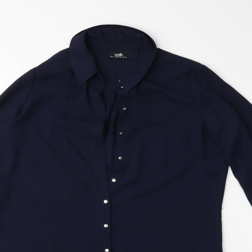 Womens UK Size S Wallis Blue Basic Blouse