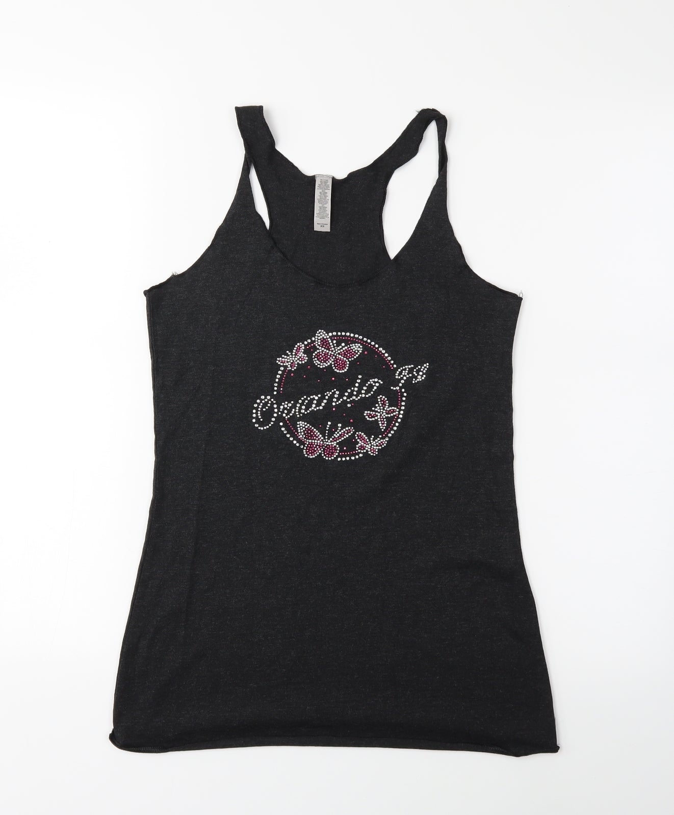 Womens UK Size XS Preworn Grey Basic Tank