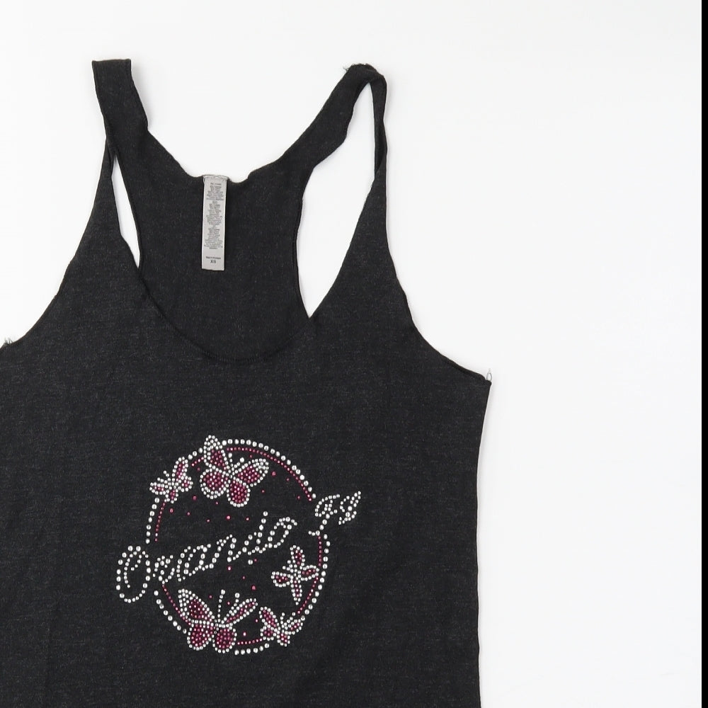 Womens UK Size XS Preworn Grey Basic Tank