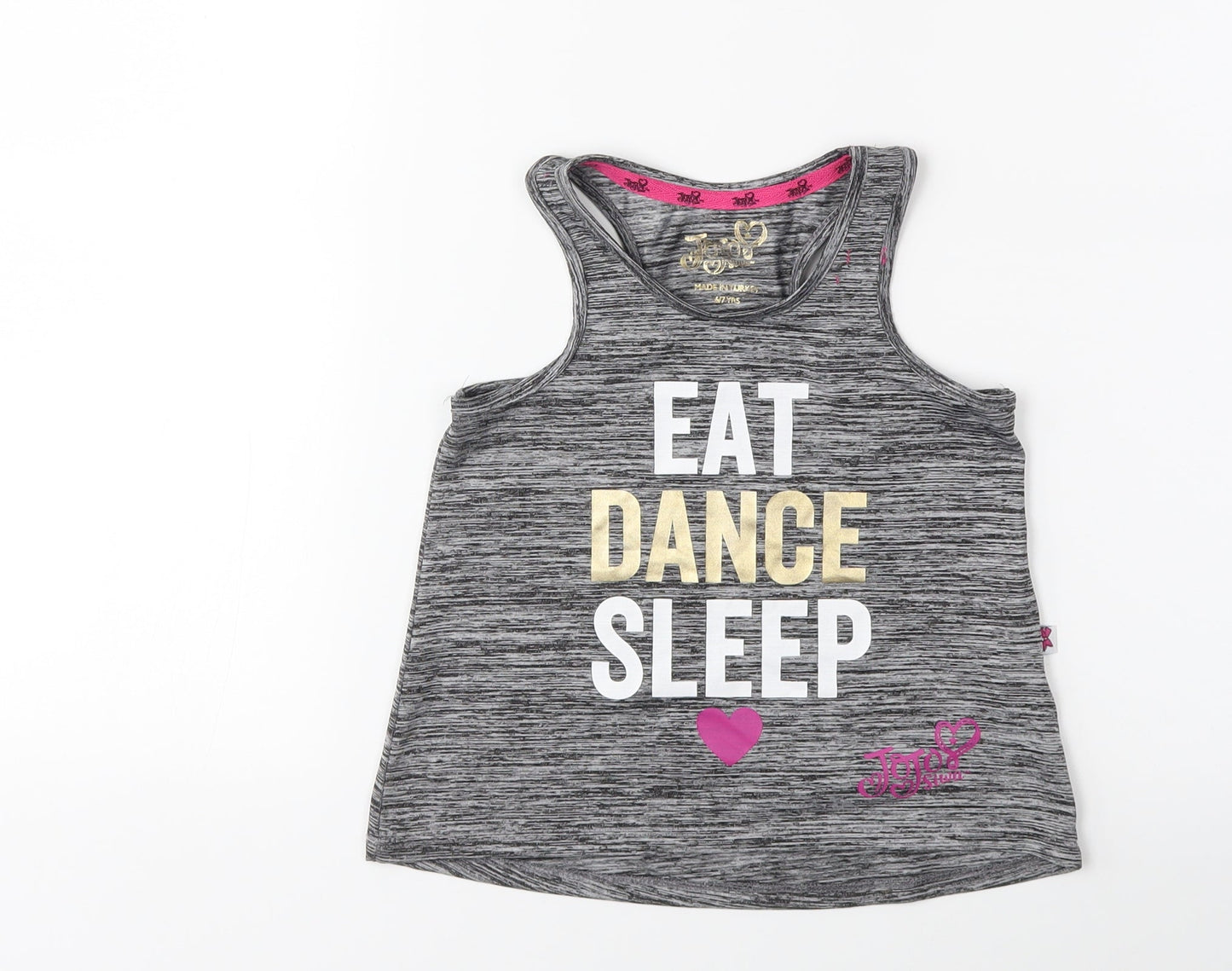 Jojo Silva Girls Grey   Basic Tank Size 6-7 Years