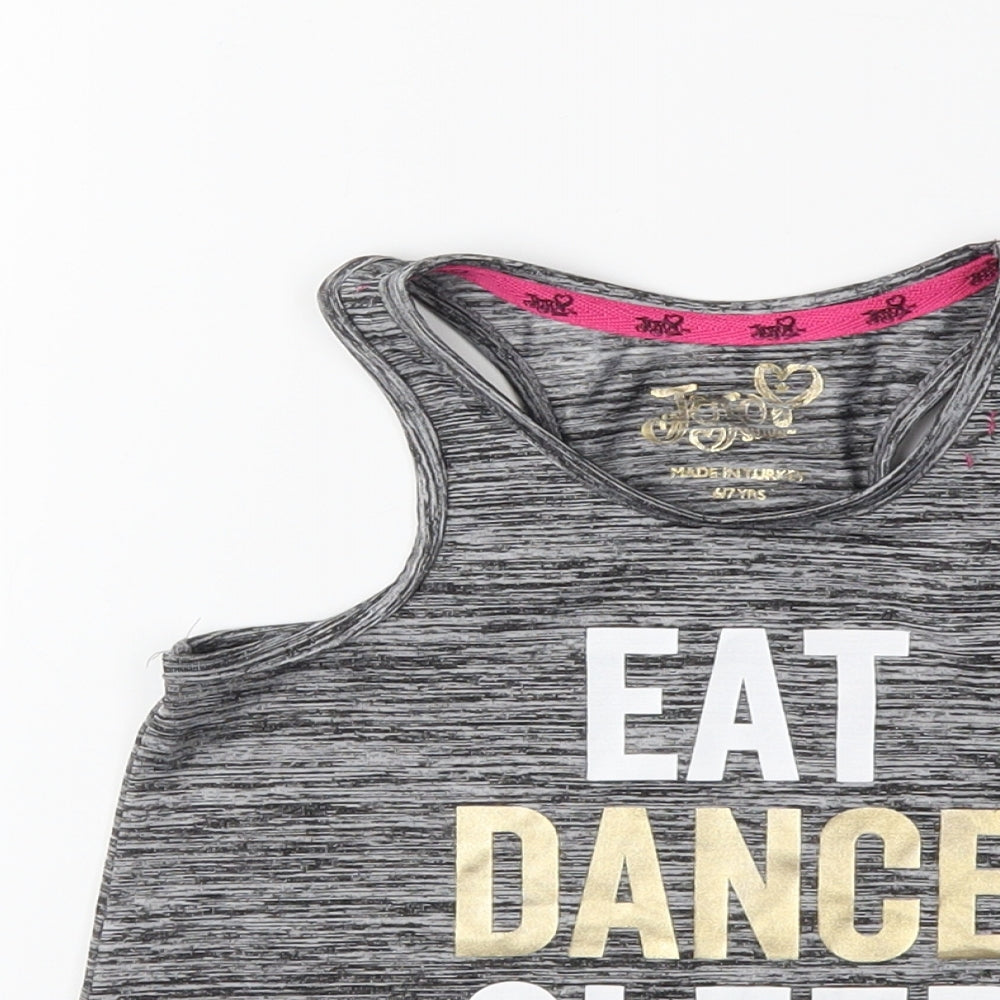 Jojo Silva Girls Grey   Basic Tank Size 6-7 Years