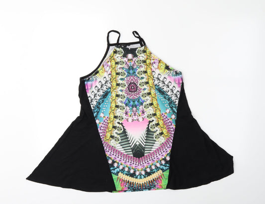 Womens UK Size 8 River Island Black Basic Tank