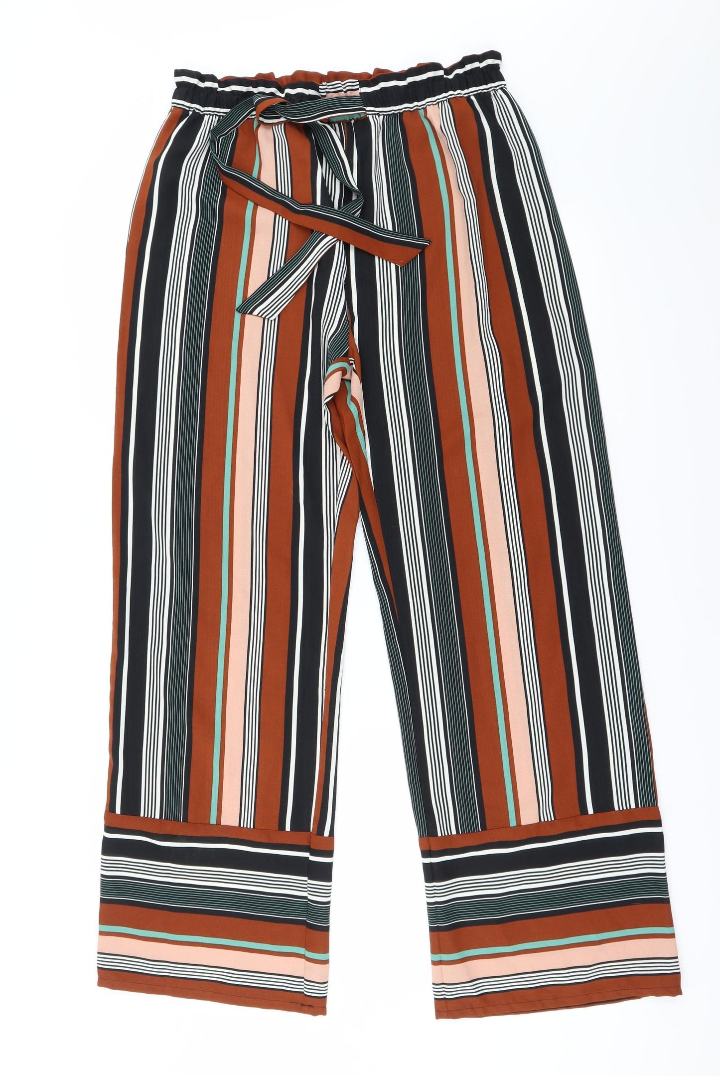 George Womens Brown Striped  Trousers  Size 12 L28 in