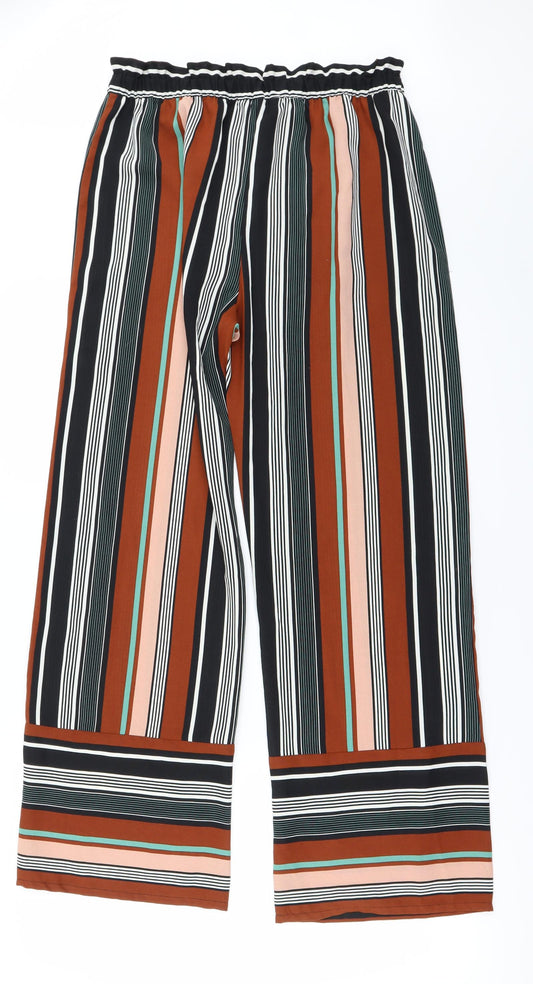 George Womens Brown Striped  Trousers  Size 12 L28 in